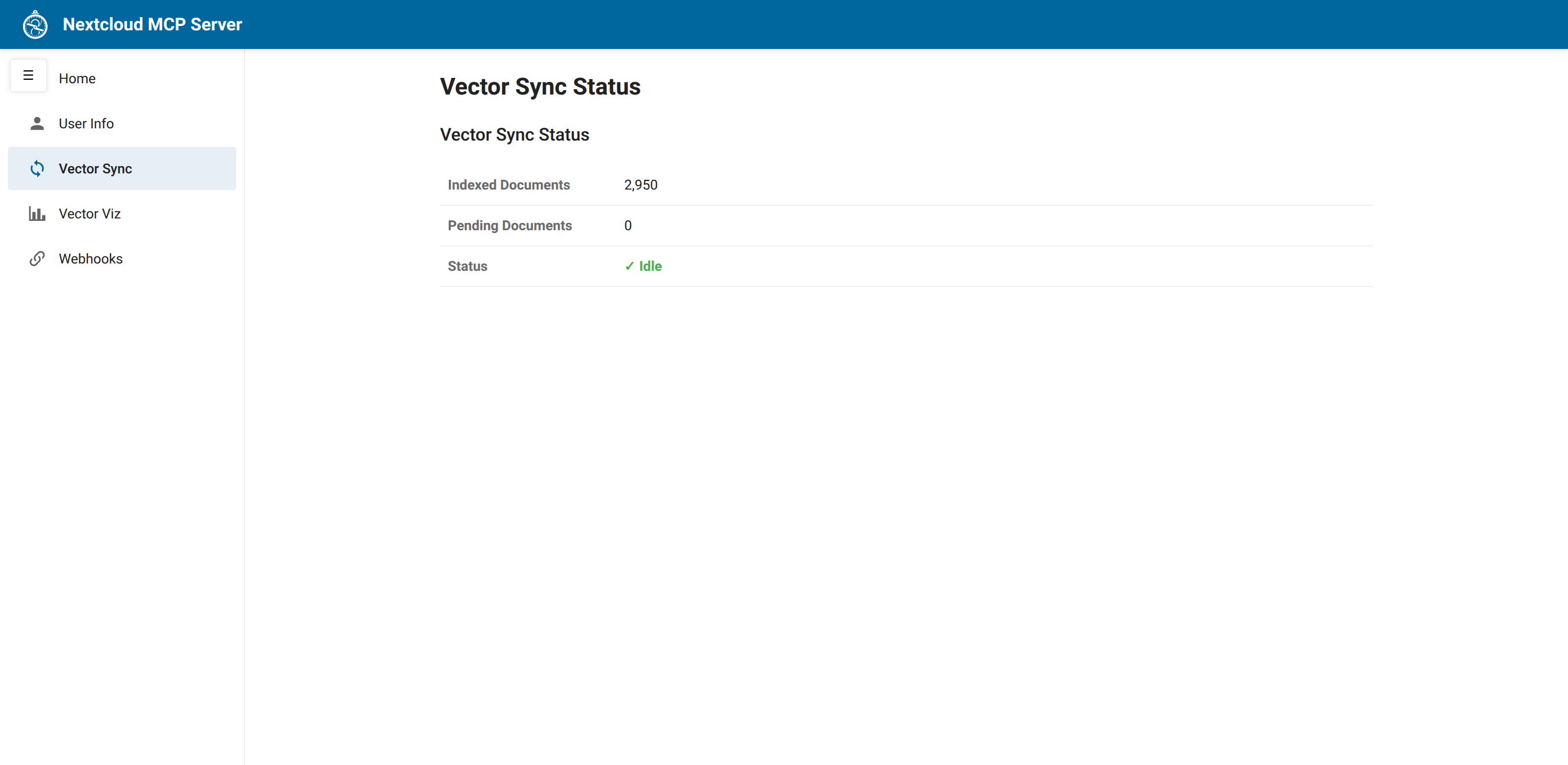 Vector Sync Status